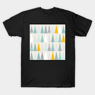 Geometric Pointy Triangles in Blue and Silver T-Shirt